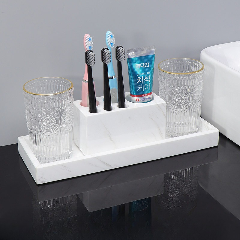 Plateau de toilette en marbre, - Home Bathroom Organizer avis et prix