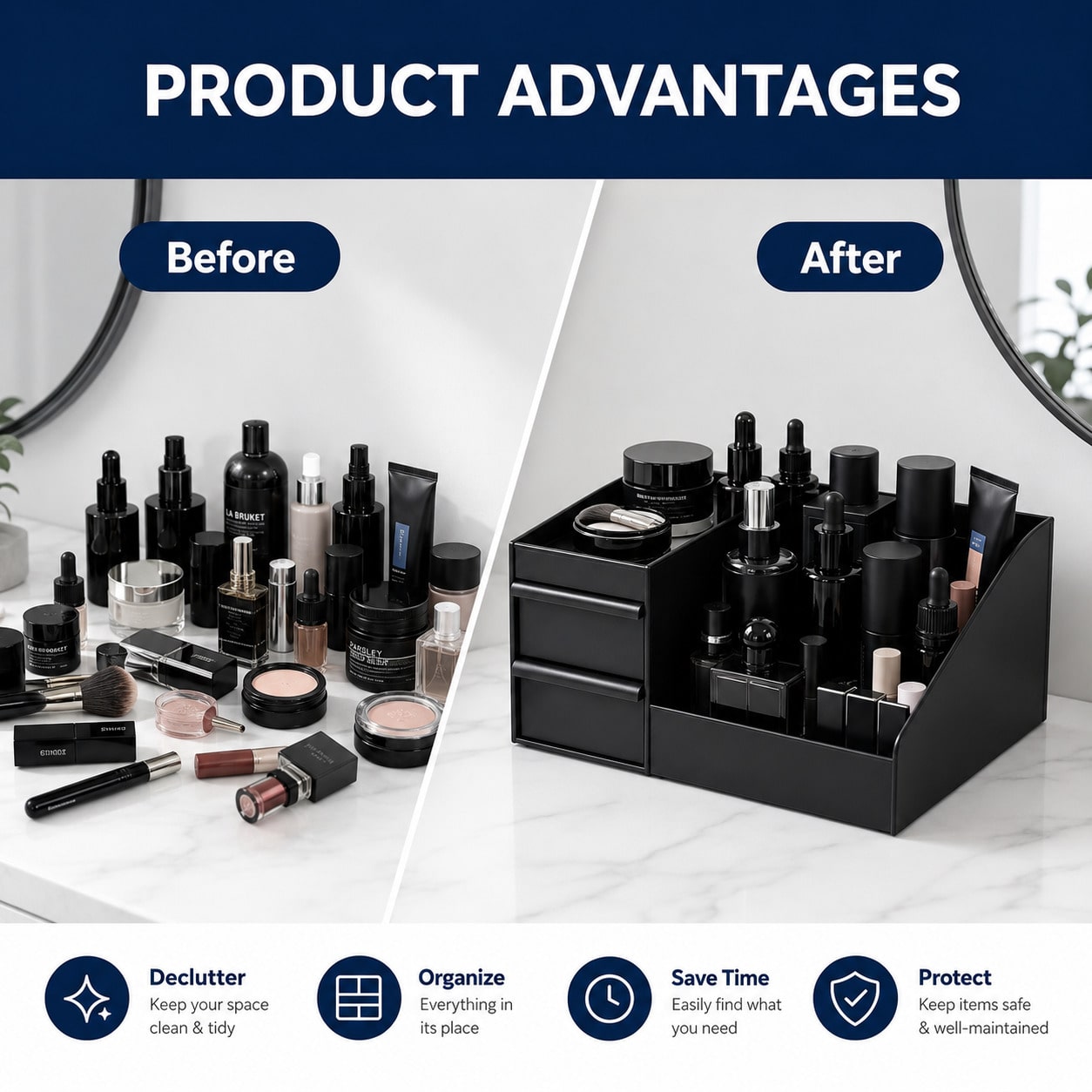 Organisateur de maquillage, 2  - Home Edit Bathroom Storage avis et prix